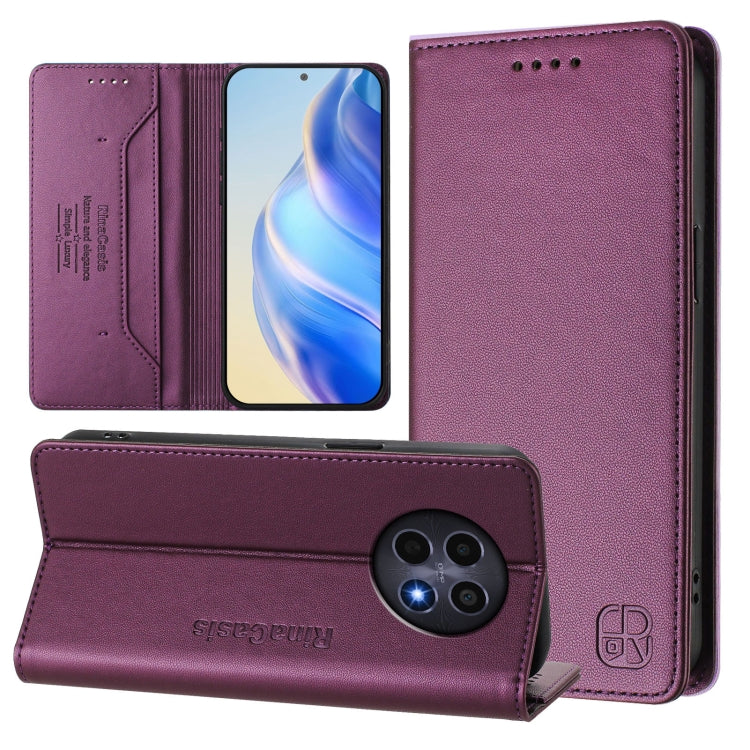 RC01 Dual-Folded Magnetic Suction RFID Leather Phone Case, For Realme P1 Pro, For Realme 12+ 5G / Narzo 70 Pro 5G India, For Realme 12 5G Global