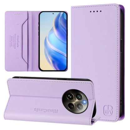 RC01 Dual-Folded Magnetic Suction RFID Leather Phone Case, For Realme P1 Pro, For Realme 12+ 5G / Narzo 70 Pro 5G India, For Realme 12 5G Global