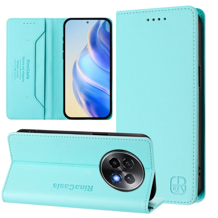 RC01 Dual-Folded Magnetic Suction RFID Leather Phone Case, For Realme C63 5G Global, For Realme Note 60 4G / C61 4G India, For Realme 13+ 5G