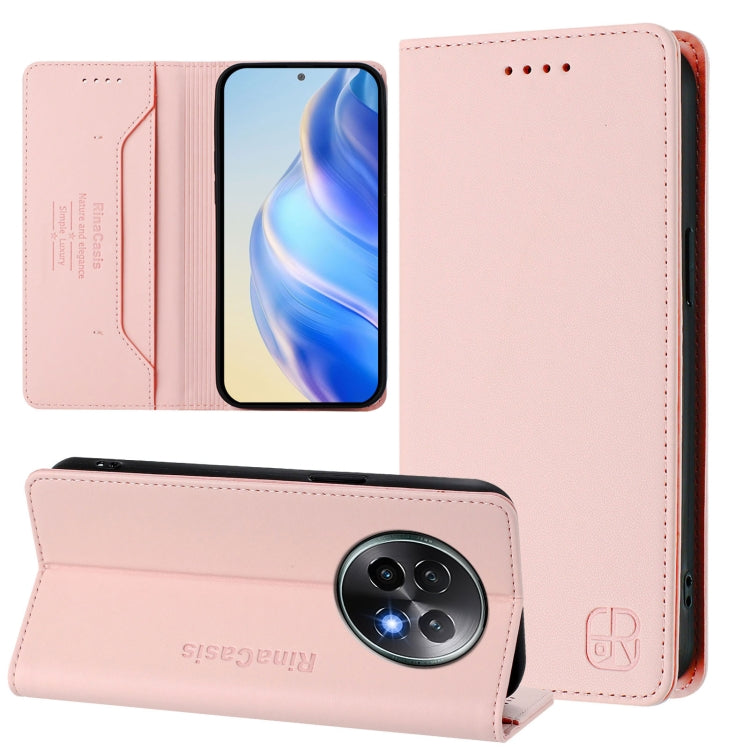 RC01 Dual-Folded Magnetic Suction RFID Leather Phone Case, For Realme C63 5G Global, For Realme Note 60 4G / C61 4G India, For Realme 13+ 5G