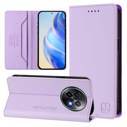 RC01 Dual-Folded Magnetic Suction RFID Leather Phone Case, For Realme C63 5G Global, For Realme Note 60 4G / C61 4G India, For Realme 13+ 5G