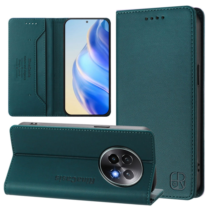 RC01 Dual-Folded Magnetic Suction RFID Leather Phone Case, For Realme C63 5G Global, For Realme Note 60 4G / C61 4G India, For Realme 13+ 5G