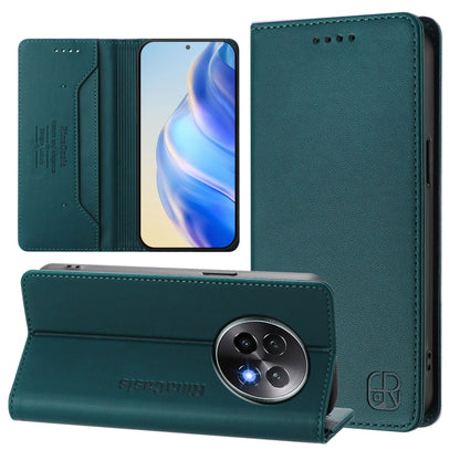 RC01 Dual-Folded Magnetic Suction RFID Leather Phone Case, For Realme C63 5G Global, For Realme Note 60 4G / C61 4G India, For Realme 13+ 5G