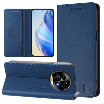 RC01 Dual-Folded Magnetic Suction RFID Leather Phone Case, For Realme 13 Pro / 13 Pro+ 5G, For Realme GT 6 5G / GT 6T 5G Global, For Realme C63 / C61 4G Global
