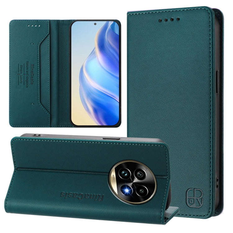 RC01 Dual-Folded Magnetic Suction RFID Leather Phone Case, For Realme 13 Pro / 13 Pro+ 5G, For Realme GT 6 5G / GT 6T 5G Global, For Realme C63 / C61 4G Global