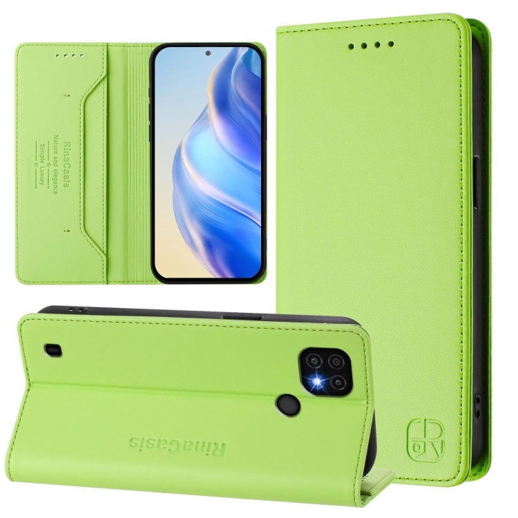 RC01 Dual-Folded Magnetic Suction RFID Leather Phone Case, For Realme C20 / C11 2021 / C21, For Realme C21Y, For Realme C25 / C15 / C12 / C25s