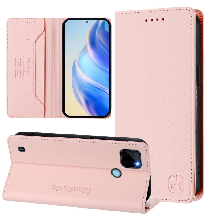 RC01 Dual-Folded Magnetic Suction RFID Leather Phone Case, For Realme C20 / C11 2021 / C21, For Realme C21Y, For Realme C25 / C15 / C12 / C25s