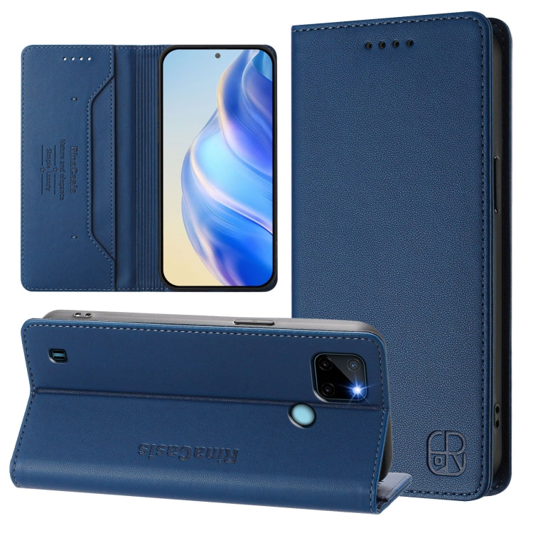 RC01 Dual-Folded Magnetic Suction RFID Leather Phone Case, For Realme C20 / C11 2021 / C21, For Realme C21Y, For Realme C25 / C15 / C12 / C25s