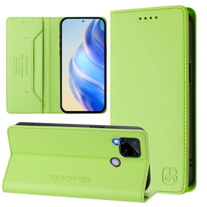 RC01 Dual-Folded Magnetic Suction RFID Leather Phone Case, For Realme C20 / C11 2021 / C21, For Realme C21Y, For Realme C25 / C15 / C12 / C25s