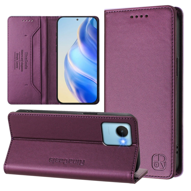 RC01 Dual-Folded Magnetic Suction RFID Leather Phone Case, For Realme C30 4G / Narzo 50i Prime / C30s, For Realme GT Neo 3T, For Realme 9 Pro+ 5G / 9 4G Global