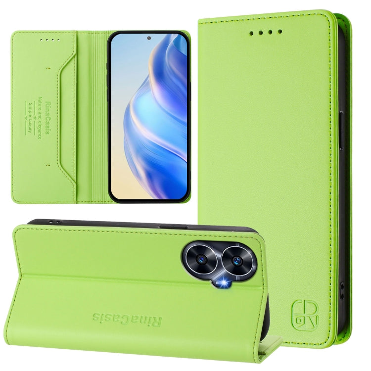 RC01 Dual-Folded Magnetic Suction RFID Leather Phone Case, For Realme C65 4G Global, For Realme C55 4G Global / Narzo N55, For Realme C33 2022 / 2023 Global