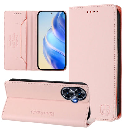 RC01 Dual-Folded Magnetic Suction RFID Leather Phone Case, For Realme C65 4G Global, For Realme C55 4G Global / Narzo N55, For Realme C33 2022 / 2023 Global