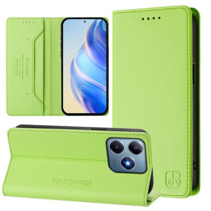 RC01 Dual-Folded Magnetic Suction RFID Leather Phone Case, For Realme 13 Pro / 13 Pro+ 5G, For Realme GT 6 5G / GT 6T 5G Global, For Realme C63 / C61 4G Global