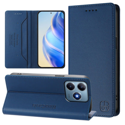 RC01 Dual-Folded Magnetic Suction RFID Leather Phone Case, For Realme 13 Pro / 13 Pro+ 5G, For Realme GT 6 5G / GT 6T 5G Global, For Realme C63 / C61 4G Global