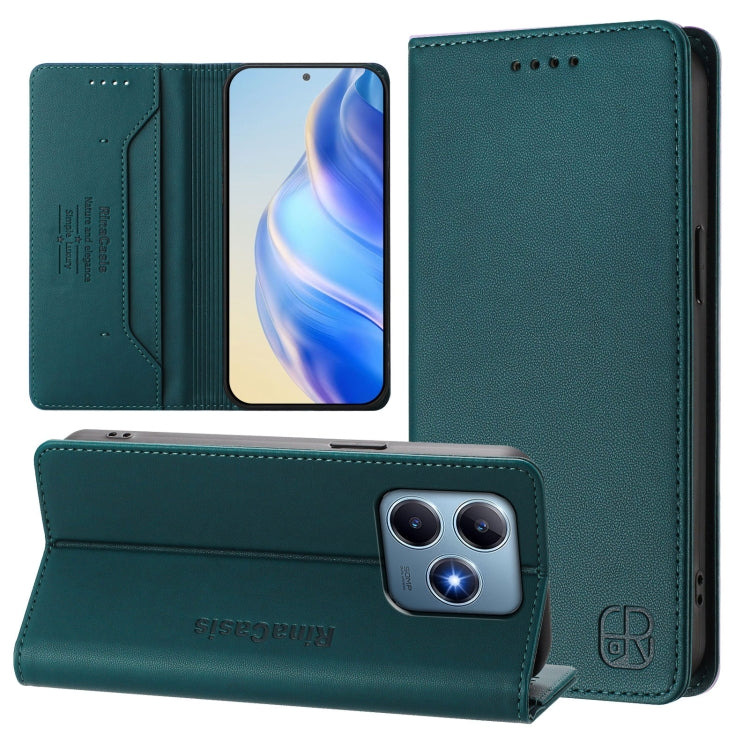 RC01 Dual-Folded Magnetic Suction RFID Leather Phone Case, For Realme 13 Pro / 13 Pro+ 5G, For Realme GT 6 5G / GT 6T 5G Global, For Realme C63 / C61 4G Global