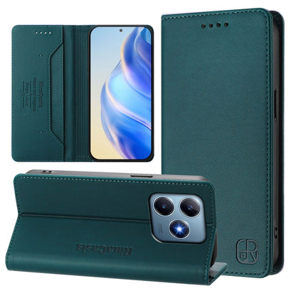 RC01 Dual-Folded Magnetic Suction RFID Leather Phone Case, For Realme 13 Pro / 13 Pro+ 5G, For Realme GT 6 5G / GT 6T 5G Global, For Realme C63 / C61 4G Global
