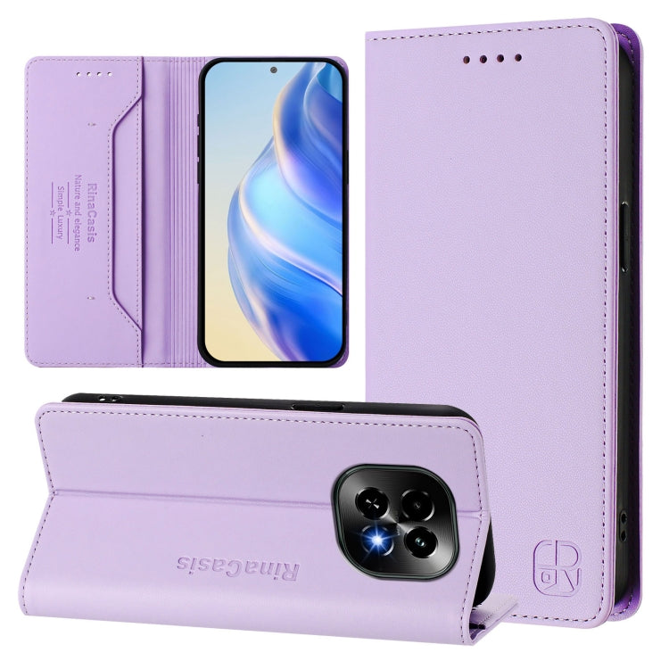 RC01 Dual-Folded Magnetic Suction RFID Leather Phone Case, For Realme C63 5G Global, For Realme Note 60 4G / C61 4G India, For Realme 13+ 5G