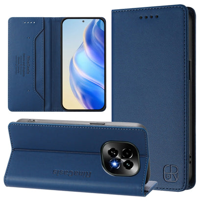 RC01 Dual-Folded Magnetic Suction RFID Leather Phone Case, For Realme C63 5G Global, For Realme Note 60 4G / C61 4G India, For Realme 13+ 5G