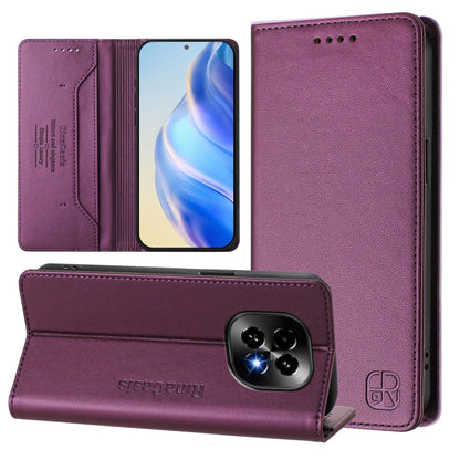 RC01 Dual-Folded Magnetic Suction RFID Leather Phone Case, For Realme C63 5G Global, For Realme Note 60 4G / C61 4G India, For Realme 13+ 5G