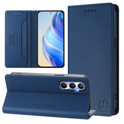 RC01 Dual-Folded Magnetic Suction RFID Leather Phone Case, For Realme C65 4G Global, For Realme C55 4G Global / Narzo N55, For Realme C33 2022 / 2023 Global