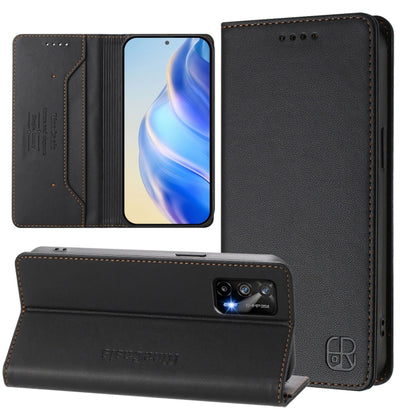 RC01 Dual-Folded Magnetic Suction RFID Leather Phone Case, For Realme 10T 5G / 10s 5G / 9i 5G Indian, For Realme GT3 5G / GT Neo 5 240W, For Realme GT 5G / GT Neo 5G
