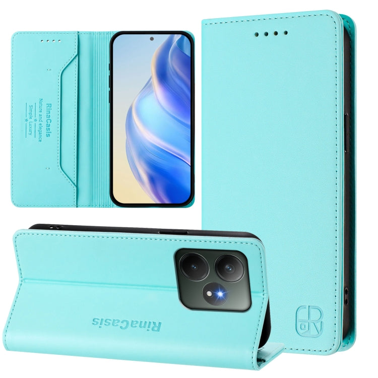 RC01 Dual-Folded Magnetic Suction RFID Leather Phone Case, For Realme 13 Pro / 13 Pro+ 5G, For Realme GT 6 5G / GT 6T 5G Global, For Realme C63 / C61 4G Global
