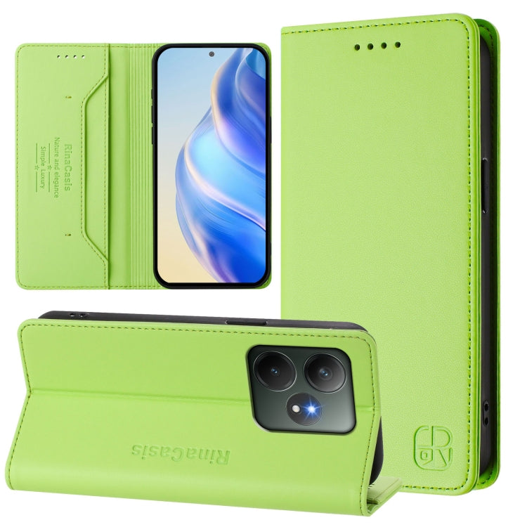 RC01 Dual-Folded Magnetic Suction RFID Leather Phone Case, For Realme 13 Pro / 13 Pro+ 5G, For Realme GT 6 5G / GT 6T 5G Global, For Realme C63 / C61 4G Global