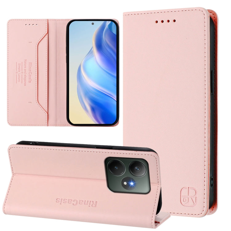 RC01 Dual-Folded Magnetic Suction RFID Leather Phone Case, For Realme 13 Pro / 13 Pro+ 5G, For Realme GT 6 5G / GT 6T 5G Global, For Realme C63 / C61 4G Global