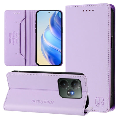 RC01 Dual-Folded Magnetic Suction RFID Leather Phone Case, For Realme 13 Pro / 13 Pro+ 5G, For Realme GT 6 5G / GT 6T 5G Global, For Realme C63 / C61 4G Global