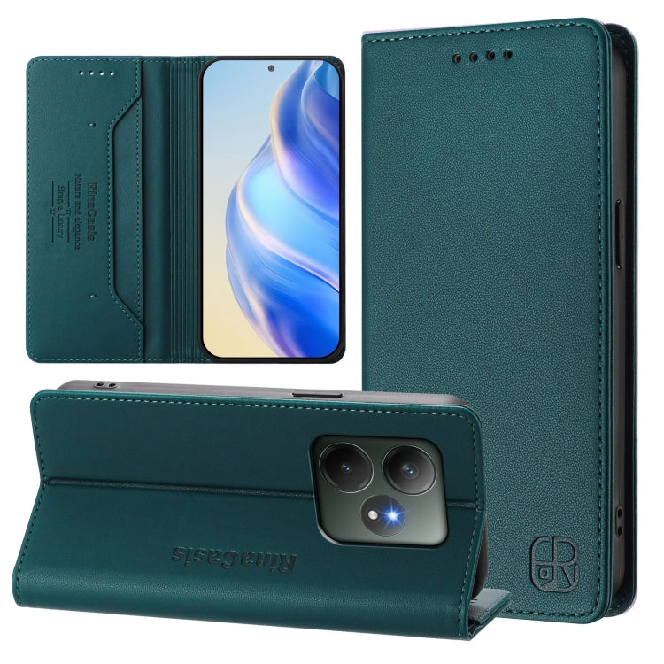 RC01 Dual-Folded Magnetic Suction RFID Leather Phone Case, For Realme 13 Pro / 13 Pro+ 5G, For Realme GT 6 5G / GT 6T 5G Global, For Realme C63 / C61 4G Global