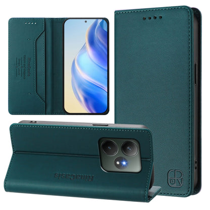 RC01 Dual-Folded Magnetic Suction RFID Leather Phone Case, For Realme 13 Pro / 13 Pro+ 5G, For Realme GT 6 5G / GT 6T 5G Global, For Realme C63 / C61 4G Global