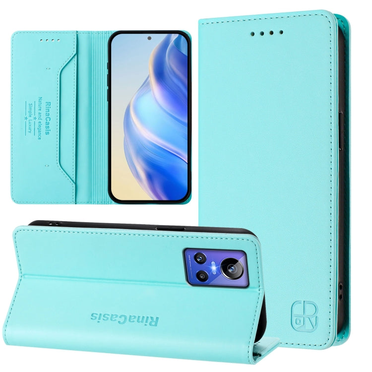RC01 Dual-Folded Magnetic Suction RFID Leather Phone Case, For Realme GT Neo 3, For Realme 8 5G / 9 5G Indian / V13 5G, For Realme 9 Pro 5G Global / 9 5G EU Version