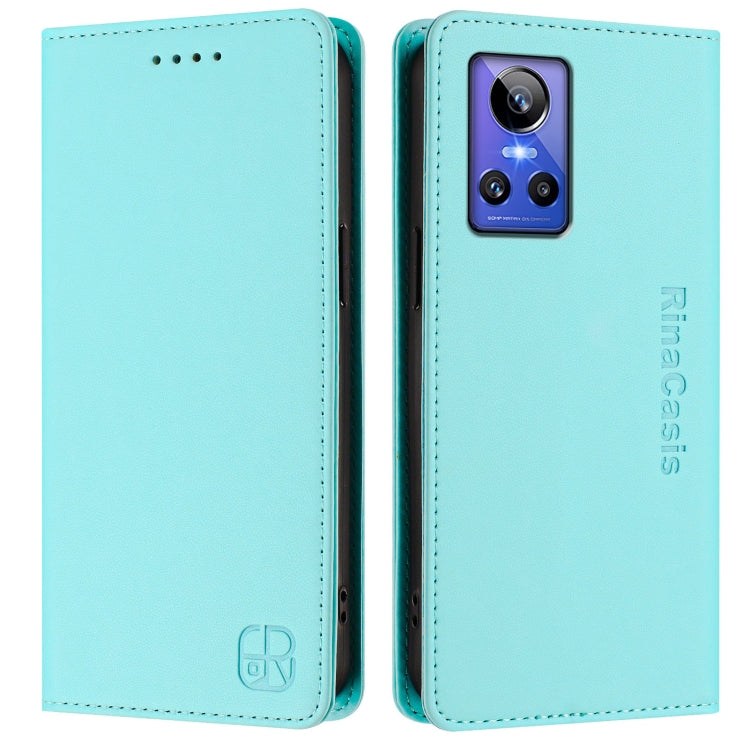 RC01 Dual-Folded Magnetic Suction RFID Leather Phone Case, For Realme GT Neo 3, For Realme 8 5G / 9 5G Indian / V13 5G, For Realme 9 Pro 5G Global / 9 5G EU Version