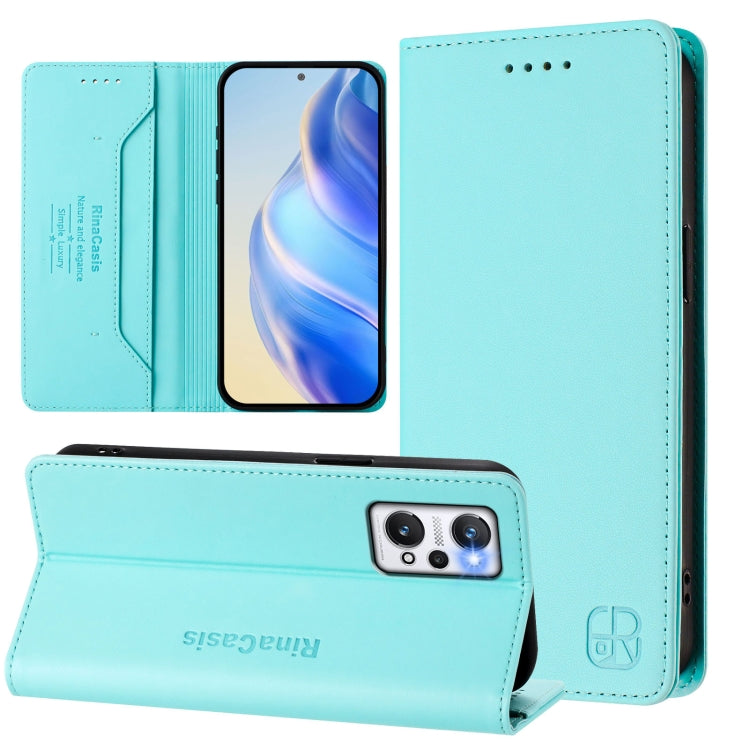 RC01 Dual-Folded Magnetic Suction RFID Leather Phone Case, For Realme C30 4G / Narzo 50i Prime / C30s, For Realme GT Neo 3T, For Realme 9 Pro+ 5G / 9 4G Global