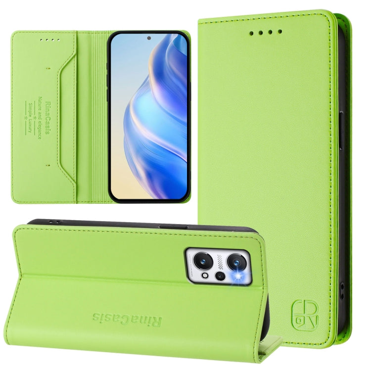 RC01 Dual-Folded Magnetic Suction RFID Leather Phone Case, For Realme C30 4G / Narzo 50i Prime / C30s, For Realme GT Neo 3T, For Realme 9 Pro+ 5G / 9 4G Global