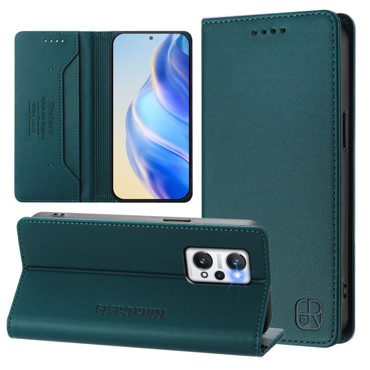 RC01 Dual-Folded Magnetic Suction RFID Leather Phone Case, For Realme C30 4G / Narzo 50i Prime / C30s, For Realme GT Neo 3T, For Realme 9 Pro+ 5G / 9 4G Global