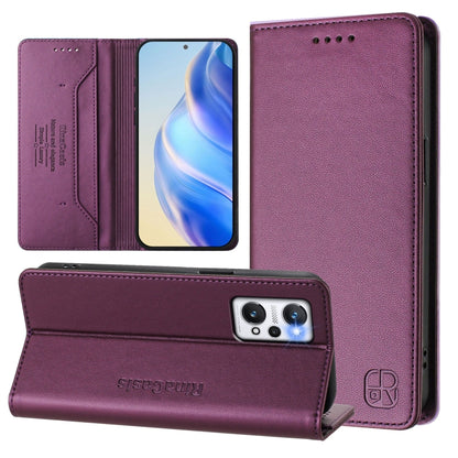 RC01 Dual-Folded Magnetic Suction RFID Leather Phone Case, For Realme C30 4G / Narzo 50i Prime / C30s, For Realme GT Neo 3T, For Realme 9 Pro+ 5G / 9 4G Global