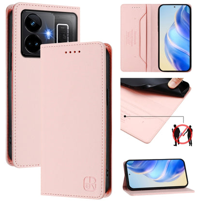 RC01 Dual-Folded Magnetic Suction RFID Leather Phone Case, For Realme 10T 5G / 10s 5G / 9i 5G Indian, For Realme GT3 5G / GT Neo 5 240W, For Realme GT 5G / GT Neo 5G