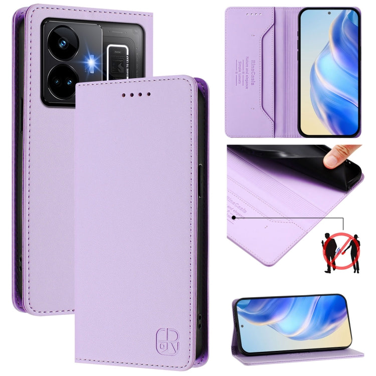 RC01 Dual-Folded Magnetic Suction RFID Leather Phone Case, For Realme 10T 5G / 10s 5G / 9i 5G Indian, For Realme GT3 5G / GT Neo 5 240W, For Realme GT 5G / GT Neo 5G