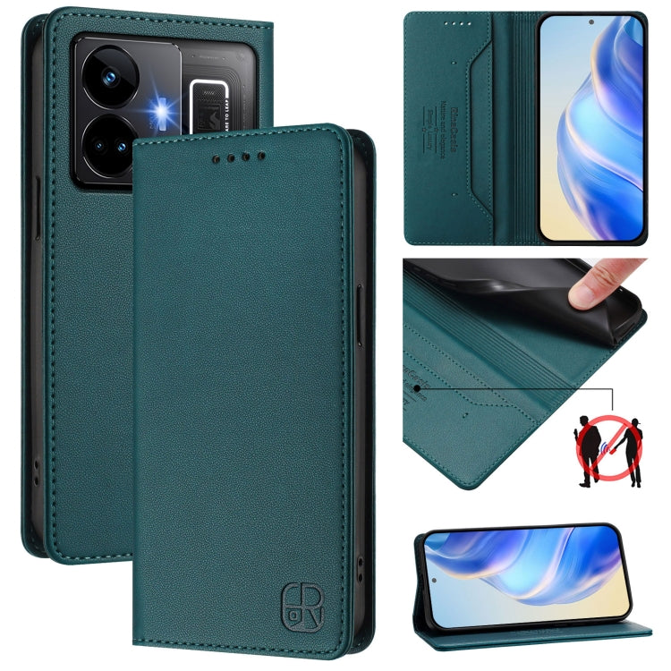 RC01 Dual-Folded Magnetic Suction RFID Leather Phone Case, For Realme 10T 5G / 10s 5G / 9i 5G Indian, For Realme GT3 5G / GT Neo 5 240W, For Realme GT 5G / GT Neo 5G