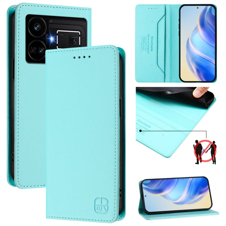 RC01 Dual-Folded Magnetic Suction RFID Leather Phone Case, For Realme GT5 5G / GT5 5G 240W, For Realme 11 5G Global / 11X 5G, For Realme Narzo 60 Pro