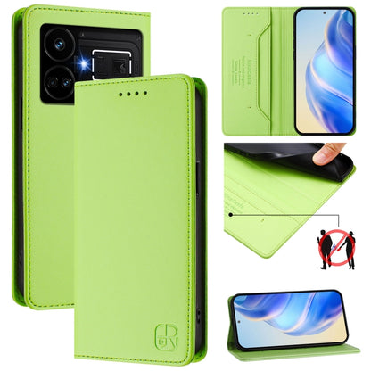 RC01 Dual-Folded Magnetic Suction RFID Leather Phone Case, For Realme GT5 5G / GT5 5G 240W, For Realme 11 5G Global / 11X 5G, For Realme Narzo 60 Pro