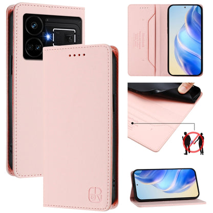 RC01 Dual-Folded Magnetic Suction RFID Leather Phone Case, For Realme GT5 5G / GT5 5G 240W, For Realme 11 5G Global / 11X 5G, For Realme Narzo 60 Pro