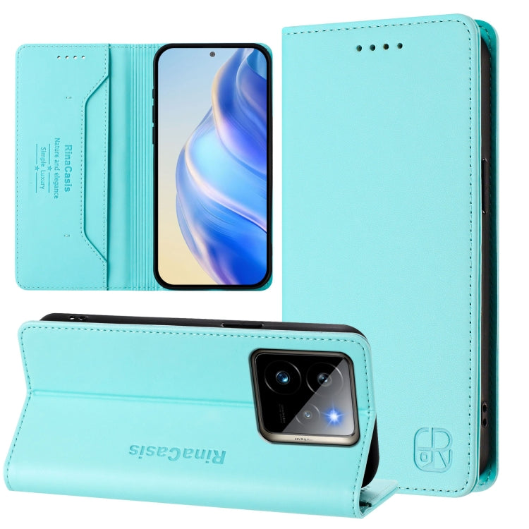 RC01 Dual-Folded Magnetic Suction RFID Leather Phone Case, For Realme 14 Pro+ 5G, For Realme 14 Pro 5G, For Realme GT 7 Pro 5G