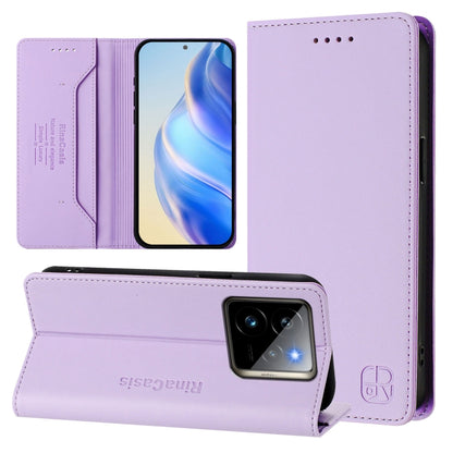 RC01 Dual-Folded Magnetic Suction RFID Leather Phone Case, For Realme 14 Pro+ 5G, For Realme 14 Pro 5G, For Realme GT 7 Pro 5G