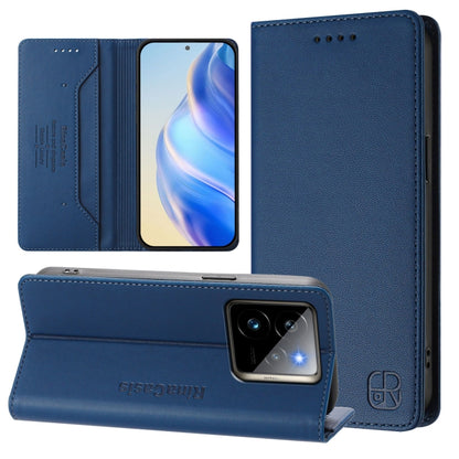 RC01 Dual-Folded Magnetic Suction RFID Leather Phone Case, For Realme 14 Pro+ 5G, For Realme 14 Pro 5G, For Realme GT 7 Pro 5G