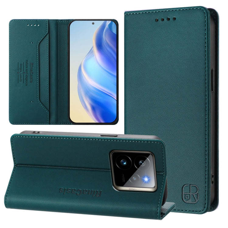 RC01 Dual-Folded Magnetic Suction RFID Leather Phone Case, For Realme 14 Pro+ 5G, For Realme 14 Pro 5G, For Realme GT 7 Pro 5G