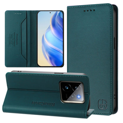 RC01 Dual-Folded Magnetic Suction RFID Leather Phone Case, For Realme 14 Pro+ 5G, For Realme 14 Pro 5G, For Realme GT 7 Pro 5G