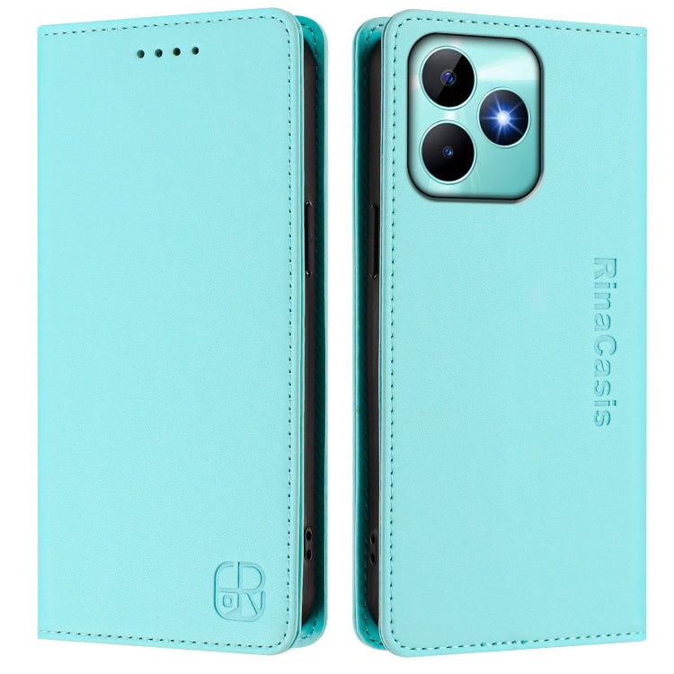 RC01 Dual-Folded Magnetic Suction RFID Leather Phone Case, For Realme Note 50 4G / C51 4G / C53 4G, For Realme C67 4G Global, For Realme 11 4G Global