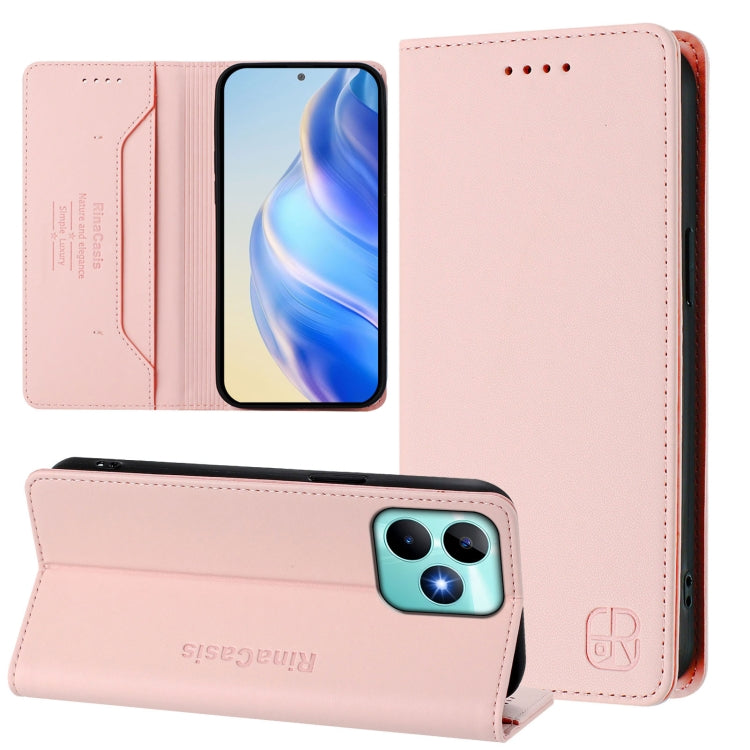 RC01 Dual-Folded Magnetic Suction RFID Leather Phone Case, For Realme Note 50 4G / C51 4G / C53 4G, For Realme C67 4G Global, For Realme 11 4G Global